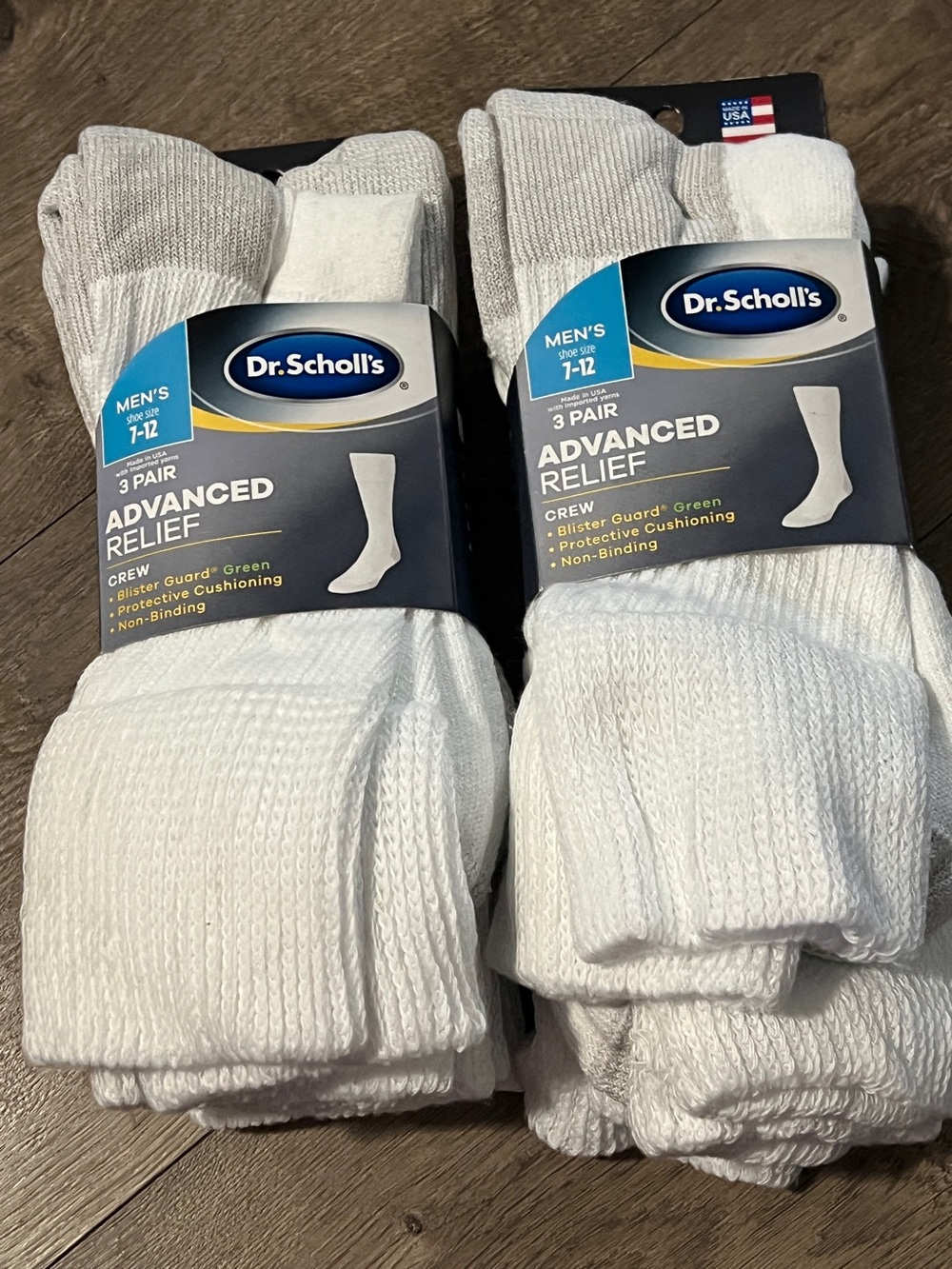 6 Pairs Dr. Schools Advanced Relief Crew Socks Size 7-12 New